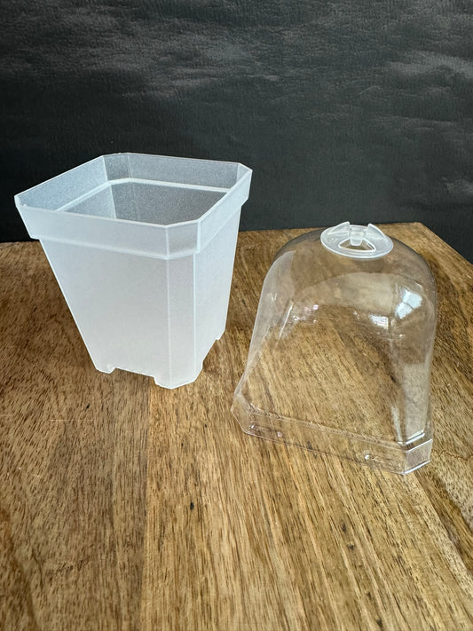 Anzuchtbecher + Deckel mit verstellbarer Belüftung