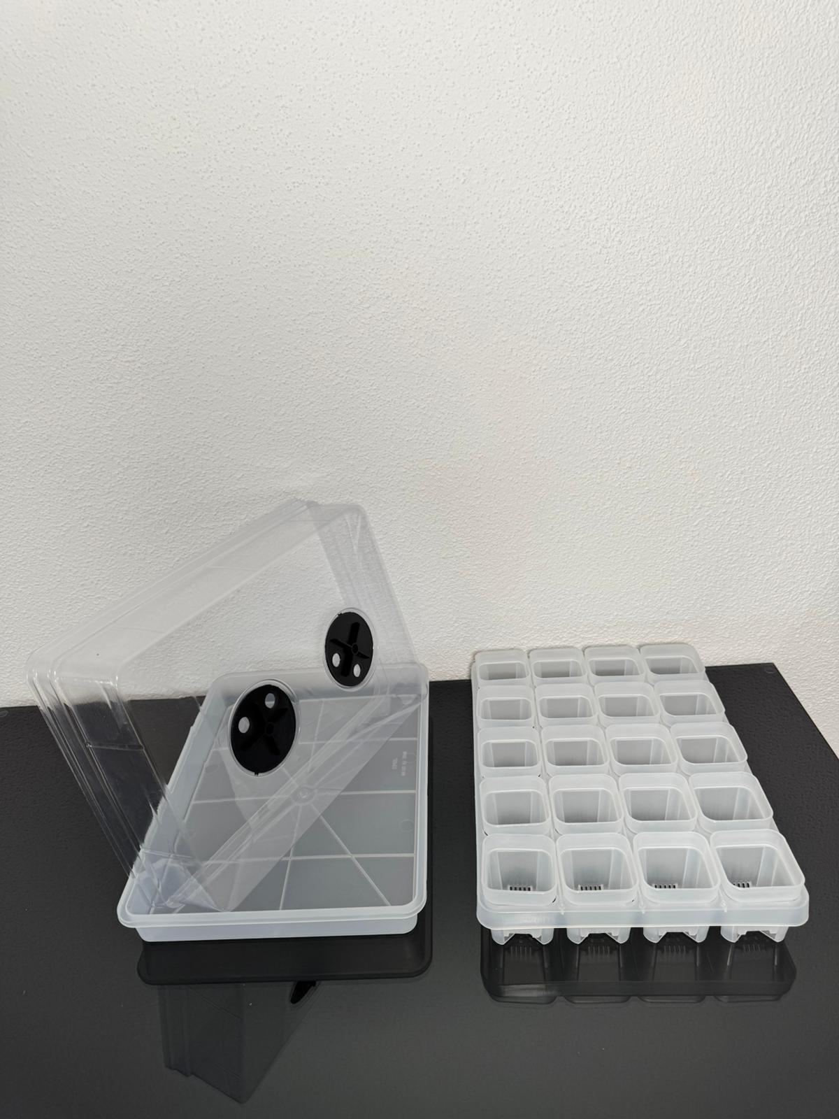 Anzuchtbox 20 Pflanzen belüftet transparent